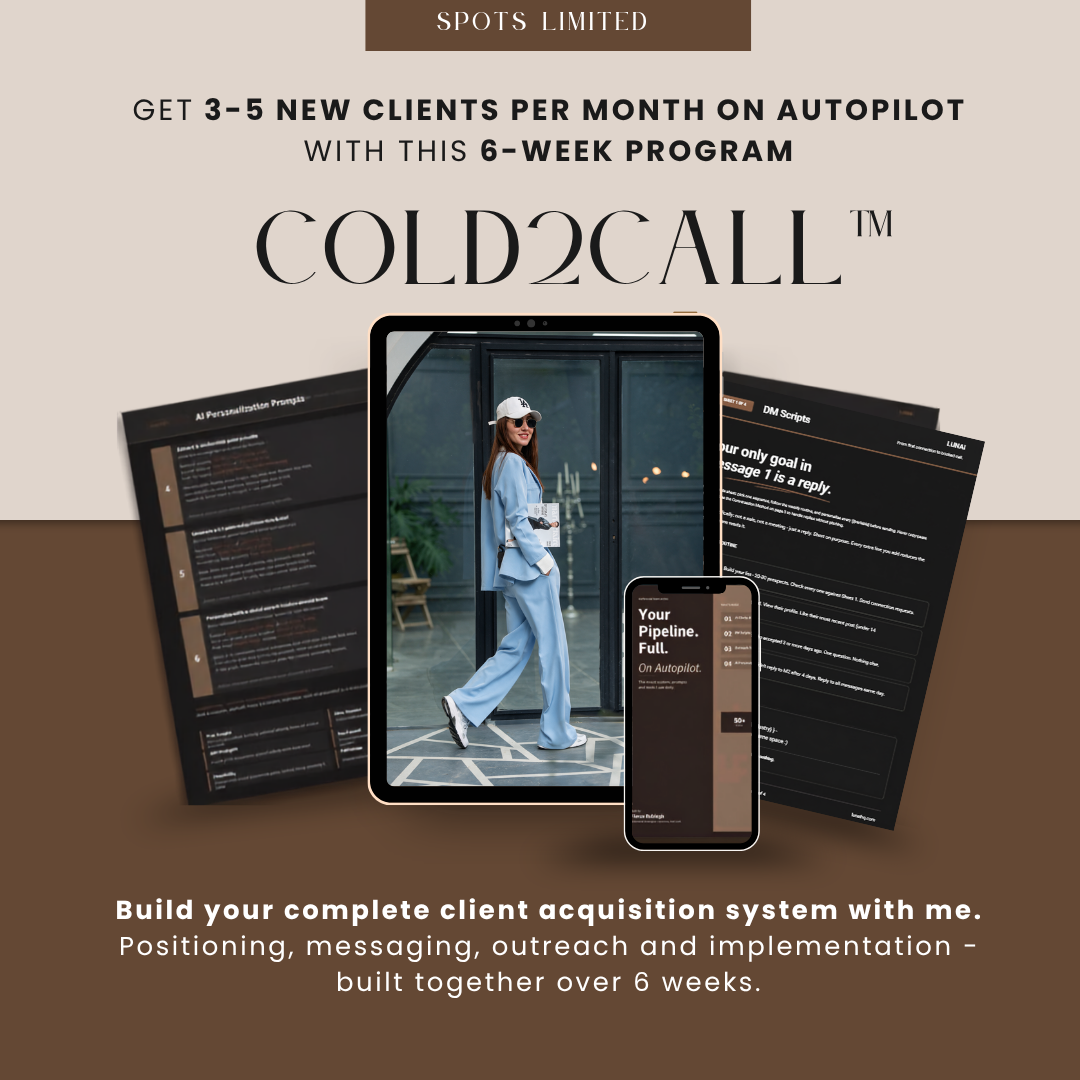LUNAI Cold2Call Program - messages, emails, follow-ups and plans built around your business