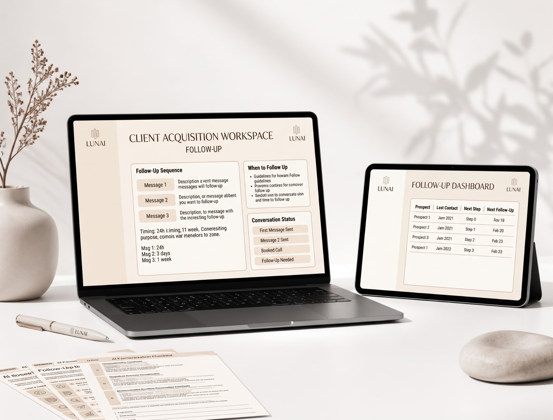 LUNAI follow-up workspace